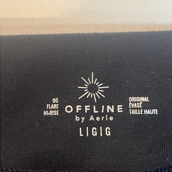 Aerie Offline OG Super Flare Foldover Hi-Rise Leggings Black Size Large L - Picture 9 of 12